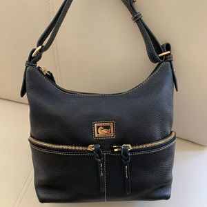 Dooney & Bourke Black Pebble Leather Bucket Bag